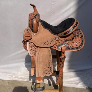 Conjunto de Silla de Montar Western de Cuero con Diseño Artístico de Barril de Madera Premium |   Juego de Herrajes de Acero Inoxidable Hechos a Mano para Montar a Caballo - Product Image 4