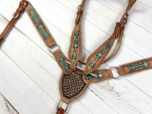 ชุดหมุดหลังม้าทำมือลายลูกศรสีนกเป็ดน้ำแบบอังกฤษทำจากหนังแท้น้ำหนักเบาสำหรับการขับขี่ตามฤดูกาล-ประกอบด้วย - Product Image 3