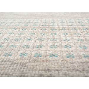 Tapis en laine afghane noué à la main Blythe Blue, design rectangulaire rayé bohème en patchwork pour usage domestique - LSEA-1197 Tapis de chambre - Product Image 3