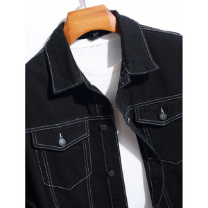 Wholesale Custom Men's High Quality Winter <b>Denim</b> <b>Jackets</b> 100% Cotton Waterproof Windproof Fashion Design <b>with</b> Logo Canvas Fabric - Product Image 4