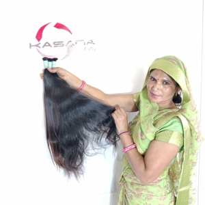 Vague naturelle en vrac en vrac vague profonde Machine Double trame cuticule alignée matière première indienne 100% vierge Remy humain - Product Image 1