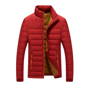 Men Winter Puffer Jacket Stand Front Warm Breathable Eco-Friendly Polyester Waterproof Hooded Full <b>Zip</b> Casual High Street - Product Image 4