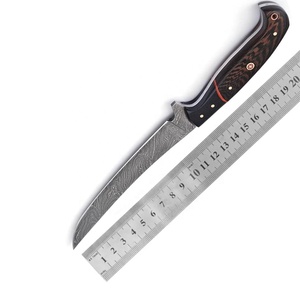 มีดพับสำหรับครัวมืออาชีพ ใบมีดเหล็กดามัสกัส ด้ามเรซิ่น ปลอกหนัง มีดสำหรับตั้งแคมป์ ปรับแต่งได้ - Product Image 6