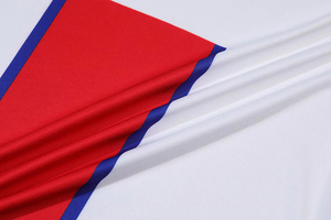 Ensemble de maillots de football personnalisés pour hommes, blanc, rouge, bleu, blocs de couleurs, manches courtes, polyester respirant, uniforme pour adultes, toutes saisons - Product Image 4