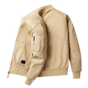 2024 New Design <b>Men's</b> High Quality Nylon Bomber <b>Jacket</b> Private Label Winter Wear Zipper Closure Canvas Fabric <b>Smart</b> <b>Casual</b> Top - Product Image 6
