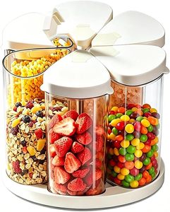 Ensemble de 6 contenants rotatifs Ankou pour aliments, 23oz (690ml), en PET écologique sans BPA, avec couvercles à double ouverture, pour garde-manger rotatif à 360° - Product Image 1