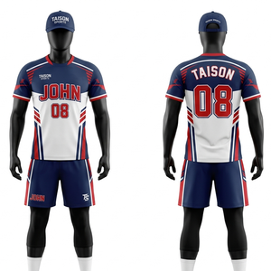 Mens Tennis Uniform 180 GSM Breathable Polyester Fabric Blue Navy Orange White Graphic Panel Custom Logo Sublimation <b>Sports</b> <b>Set</b> - Product Image 5
