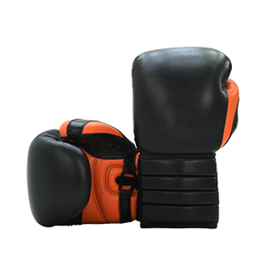 Custom Made 10oz Blue <b>Lace</b>-Up Boxing Gloves High Quality Adults Size Printed Pattern Synthetic Leather with Hand Grips - Product Image 2