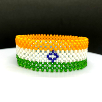 Bracelet brodé à la main NOVA STAR CRAFT avec perles de rocaille, motifs personnalisés du drapeau russe, tendance, certifié IGI, cadeau unisexe