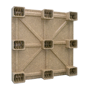 Palette en bois pressé à plat pour le transport, de qualité industrielle, recyclée, à face unique, lisse, fiable, 4 voies, 8000 kg, 1100x1100x120 mm, base verte - Product Image 2