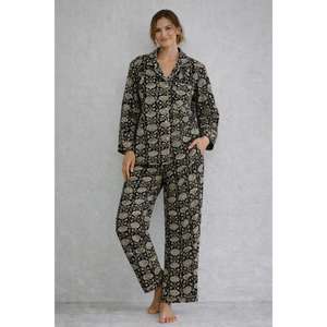 Conjunto de Pijama de Verano para Mujer, de Algodón, Suave, Transpirable, de Secado Rápido, con Estampado Floral, Ropa de Dormir Íntima para el Hogar y para Dormir - Product Image 1