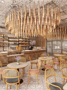 Conceptions d'intérieur de café en bois moderne Idées de décoration Conception personnalisée de meubles d'affichage de boulangerie - Product Image 4