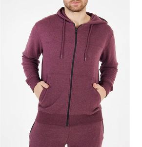 Survêtement de jogging personnalisable pour homme, coupe droite, hiver, à capuche, décontracté, uni, avec fermeture éclair intégrale, en molleton 100% coton - Product Image 5