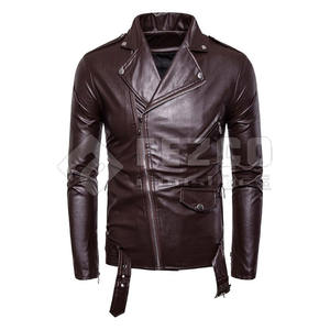 Veste en cuir pour homme de haute qualité avec col montant, tissu en toile imperméable et respirant, design personnalisable - Manches longues pour l'hiver - Product Image 1