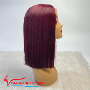 Peluca Bob Liso Extremo de Cabello Humano Teñido, Parte Media, Súper Doble Trama, Sedoso y Suave, 8-12 Pulgadas - ¡Venta Caliente! - Product Image 6