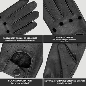 ถุงมือขับรถหนังแกะหรูหราบุด้วยหนังแคชเมียร์รุ่นฤดูหนาว - Product Image 6