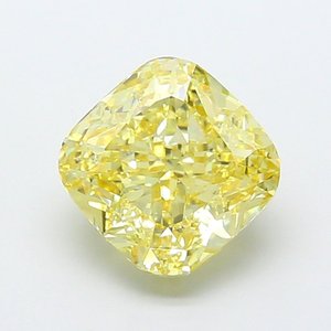 Cushion - Diamante Cultivado en Laboratorio de Color Amarillo Claro Fantasía, 4.53 ct, VS1 - Product Image 1