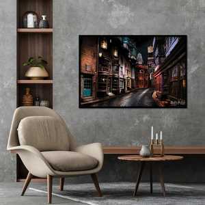 Póster de Lona de Estilo Moderno de Harry Potter en el Callejón Diagon para Decoración de Pared - Product Image 1