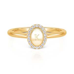 Jeulia Personalized Engraving <b>Initial</b> <b>Ring</b> for Everyday Fashion - Product Image 1