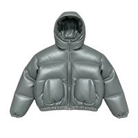 Chaqueta de Invierno Acolchada con Capucha, Personalizada con Logotipo, para Hombre, Talla Grande, Transpirable, Resistente al Viento, Estilo Universitario
