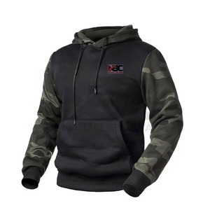 Ensembles de mode d'hiver pour hommes personnalisés sweat à capuche à fermeture éclair avec poche mince avec patchwork en polaire solide imprimé techniques de teinture unie étiquette personnalisée - Product Image 5
