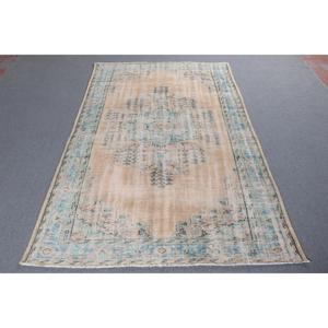 Alfombra Turca Vintage, Alfombra de 5.9x9 pies, Alfombra Azul de Lana Marroquí - Product Image 1
