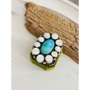 Anillo Ajustable Zachariah David con Turquesa y Piedras Multicolores en Plata de Ley, con Engaste de Bisel, Ideal para Regalo - Product Image 3