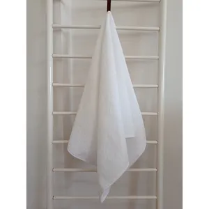 بيع بالجملة منشفة يد بيضاء رخيصة عالية الجودة ، 50 × 90 سم ، قطن ، منشفة رأس بيضاء ، منشفة شعر