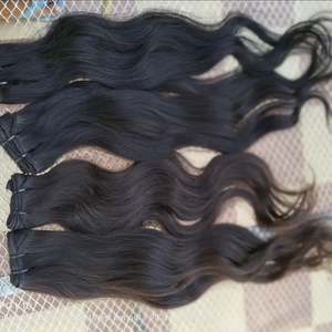 4 paquets de 28 pouces Loose Deep Wave 100% Natural Indian Temple Remy Extensions de cheveux non traités Cheveux bruts non traités Produits chimiques - Product Image 1