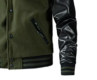 Veste universitaire d'hiver pour homme, style Chicago, en toile, col montant, broderie personnalisée, patch sur le devant, respirante, séchage rapide, taille sur mesure