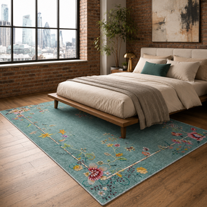 Netline Home Crossed Border Deep Green Traditional Washable <b>Rug</b> - Product Image 4
