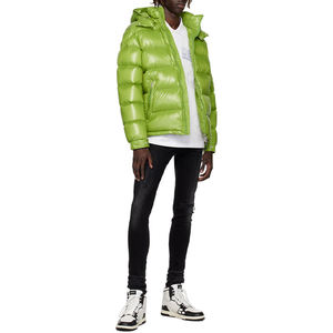 Chaqueta acolchada de burbujas acolchada con capucha para hombre de alta calidad con diseño de logotipo personalizado para exteriores de invierno de peso pesado - Product Image 3
