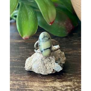 Scott Skeets <b>Statement</b> <b>Ring</b> Tibetan Turquoise & Sterling Silver Size 6 Bezel Set Everyday Wear IGI Certified - Product Image 1