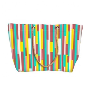 Vente chaude Taille Personnalisée Couleur Coton Corde Épaule Sac De Plage Coloré Impression Numérique Plage Sac Fourre-Tout Toile Zipper Lettre - Product Image 1