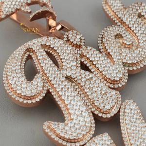 Alta moda 10Kt oro lujo laboratorio cultivado diamantes VVS claridad Hip Hop diamante colgante completamente helado oro rosa joyería encanto - Product Image 3