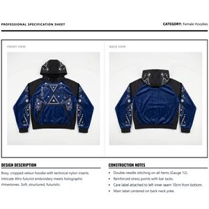 2026 Women Winter Heavyweight Streetwear <b>Hoodie</b> <b>Velour</b> Velvet Rhinestone Embroidery Crop Top Pullover Manufacturer Wholesale - Product Image 6