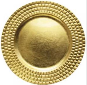 Assiette de présentation de luxe en métal doré à pois, vaisselle de mariage, plat de service décoratif, en promotion - Product Image 2