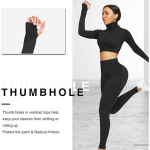 Survêtement de gymnastique personnalisé pour femmes, séchage rapide et respirant, ajustement confortable pour le yoga et la salle de sport, remise sur commande en gros - Product Image 4