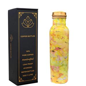 Nouvel arrivage de bouteille d'eau en cuivre imprimé anti-fuite article copperware antibactérien disponible à la vente pour la santé consciente - Product Image 2