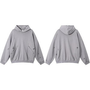 เสื้อฮู้ดล้างกรดสำหรับผู้ชายเสื้อผ้าแนวสตรีทไซส์ใหญ่พิเศษเสื้อฮู้ดแบบสวมหัวแนววินเทจแฟชั่นแบบกำหนดเองขายส่งจากโรงงาน - Product Image 5