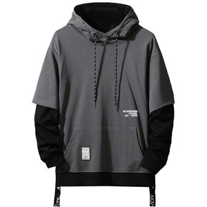 Personnalisable 100% coton hommes décontracté hiver sweats à capuche surdimensionné cordon capuche avec impression solide motif nouveaux hommes sweats - Product Image 3