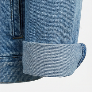 Veste en jean réversible à col montant pour homme de haute qualité, tendance streetwear, vêtements d'extérieur pour l'hiver - Product Image 6