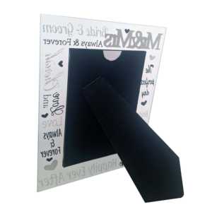 M. et Mme. Cadre photo de mariage 10 x 15 cm format A4 en verre cristal avec décorations métalliques pour Hochzeitsrahmen - Product Image 1