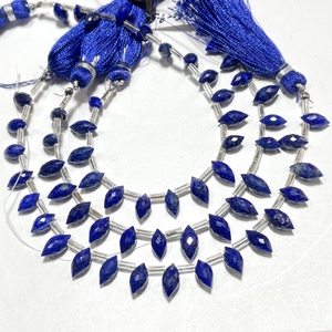 Cuentas de Briolette facetadas de lapislázuli con forma de marquesa gorda, piedra preciosa azul Natural para la fabricación de joyas - Product Image 1