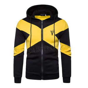 เสื้อมีฮู้ดผู้ชาย,เสื้อมีฮู้ดสีเหลืองและสีดำไซส์ใหญ่พิเศษ - Product Image 1