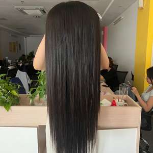 Peluca de cabello humano virgen 2024 más vendida, larga, recta, natural, con cierre de encaje, sin procesar, de un donante - Product Image 1