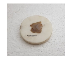 Nouveau design indien fait à la main marbre résine moderne 4x4 pouces antidérapant blanc caboteur maison ustensiles de cuisine décor de table - Product Image 1