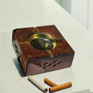 Tradebyd cendrier en bois de luxe fabriqué à la main cendrier en bois rustique support pour fumer élégant fumeur cadeau pour hommes - Product Image 1