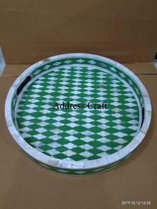 Bandeja de servicio de nácar de lujo para restaurante/bandeja decorativa para el hogar bandeja de servicio con incrustaciones de hueso de alta calidad producto pulido a mano - Product Image 4