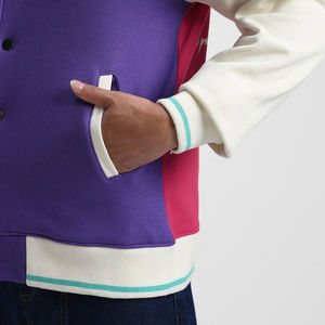 Nouvelle veste universitaire unisexe respirante personnalisable en toile de laine pour adulte, à manches longues, col rond, avec logo frontal, OEM - Product Image 5